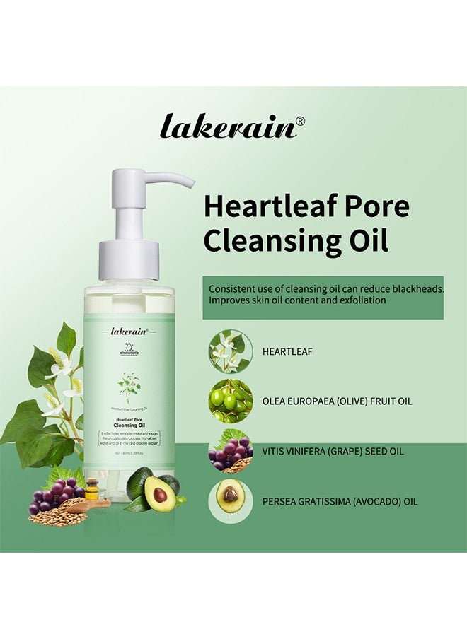 Heartleaf Pore Cleansing Oil-Natural Blackheads Removal Light and Non Greasy Daily Makeup Remover Facial Cleanser Heartleaf Pore Cleansing Oil 100ml