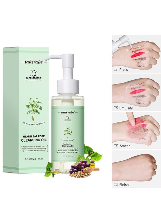 Heartleaf Pore Cleansing Oil-Natural Blackheads Removal Light and Non Greasy Daily Makeup Remover Facial Cleanser Heartleaf Pore Cleansing Oil 100ml