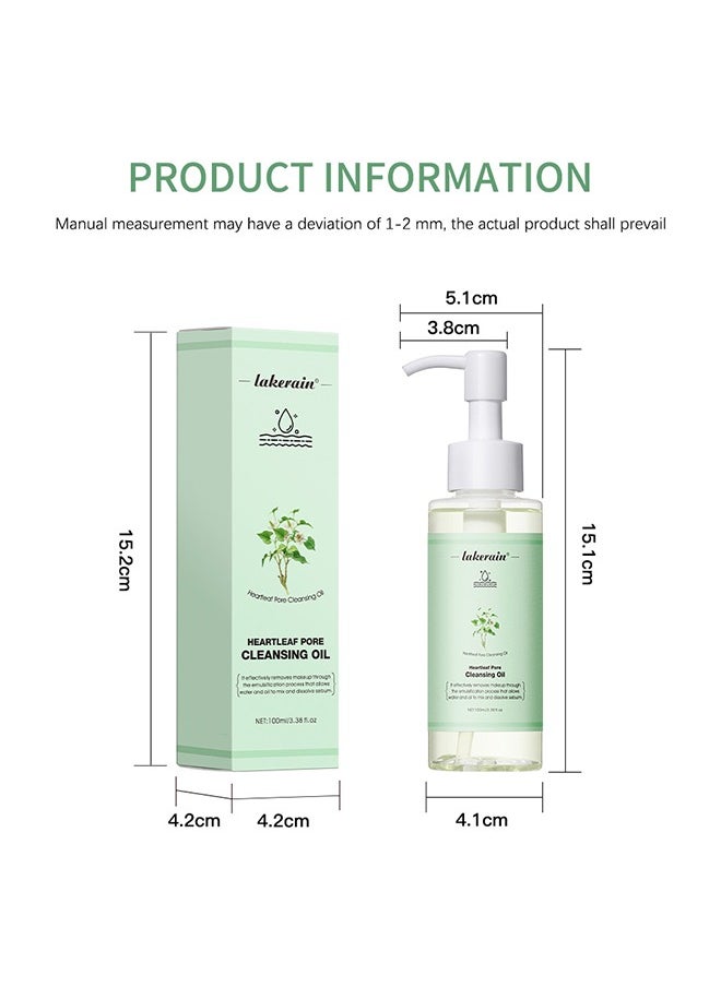 Heartleaf Pore Cleansing Oil-Natural Blackheads Removal Light and Non Greasy Daily Makeup Remover Facial Cleanser Heartleaf Pore Cleansing Oil 100ml