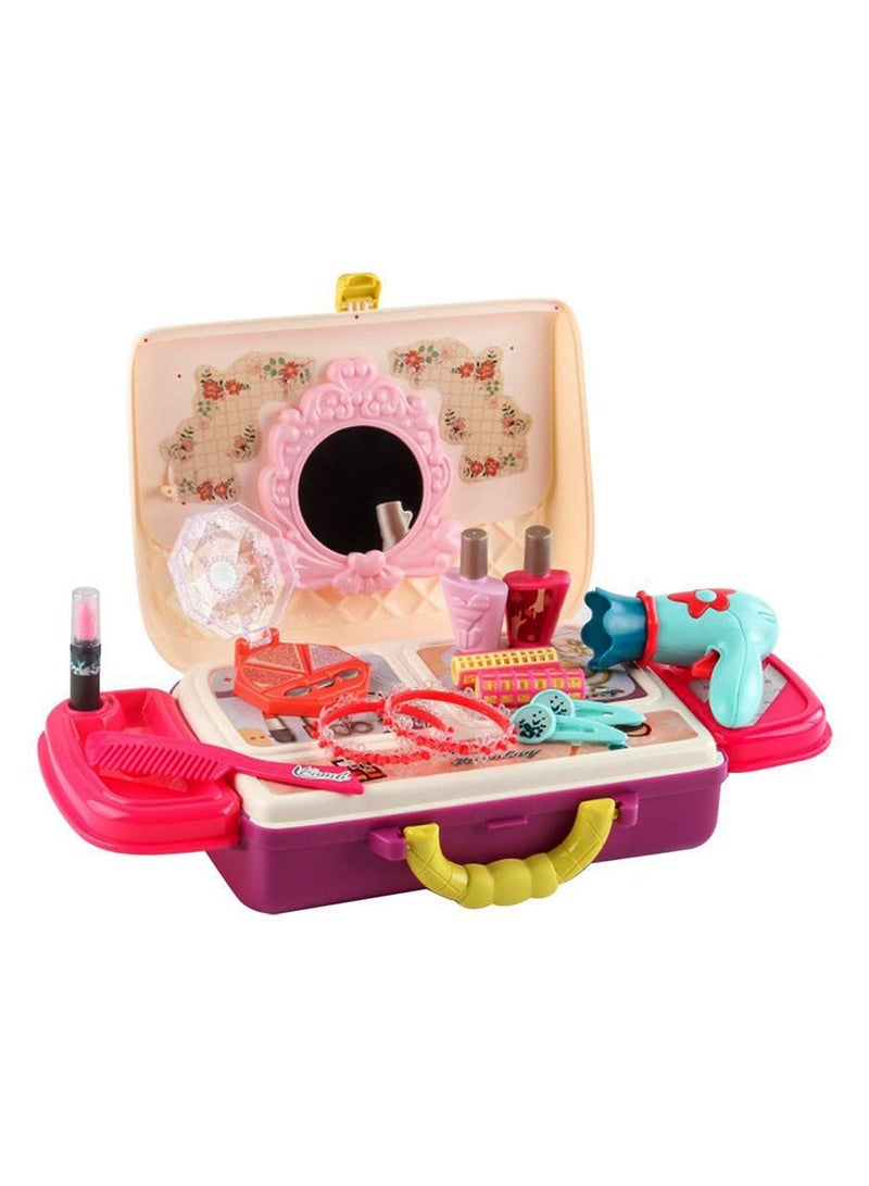 مجموعات مكياج للفتيات الصغيرات مجموعة مكياج وهمية مع لعبة حقيبة مستحضرات التجميل للفتيات الصغيرات ، مجموعة مكياج وهمية للأطفال الصغار لعيد ميلاد الأميرة ، 18 قطعة من ألعاب مكياج الأطفال للفتيات ، مجمو - Image 1