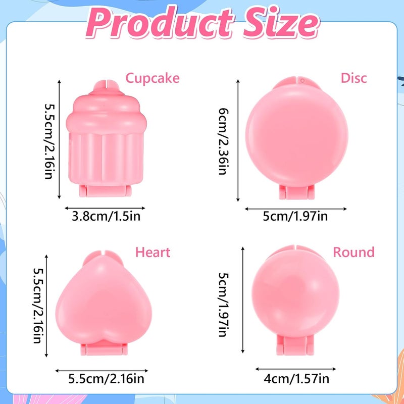 HaiFafafaing 4pcs Cake Pop Mold Shapes Press Set 4 Shapes 3D Printed Sphere Heart Round Cupcake Mold Cake Pop Cutter and Pusher Cakepop Molds DIY Mini Cakes Home Baking Birthday Party Wedding Desserts - Image 2