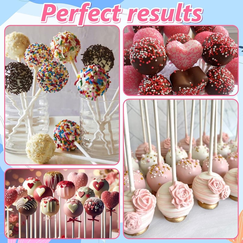 HaiFafafaing 4pcs Cake Pop Mold Shapes Press Set 4 Shapes 3D Printed Sphere Heart Round Cupcake Mold Cake Pop Cutter and Pusher Cakepop Molds DIY Mini Cakes Home Baking Birthday Party Wedding Desserts - Image 4