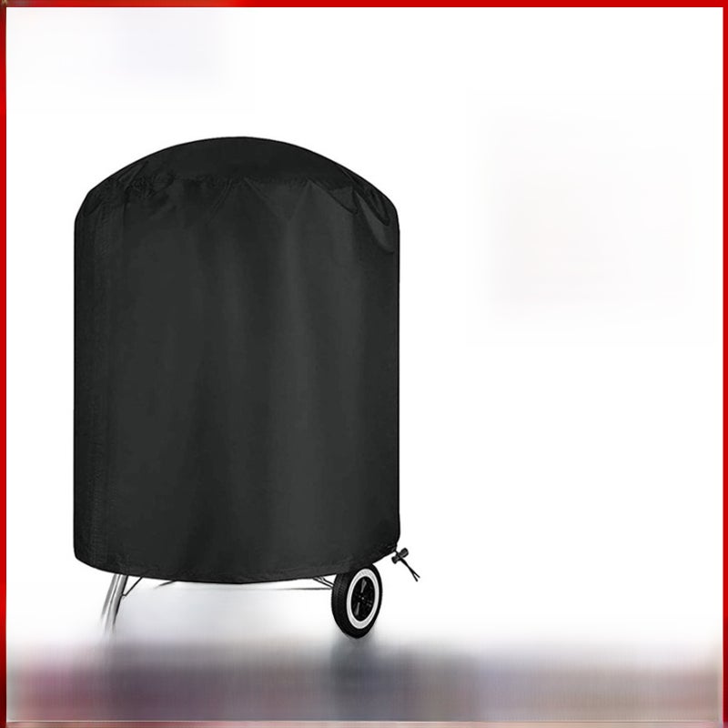 Cross-Border Waterproof Bbq Outdoor Pit Stove Cover Oven Cover Brazier Cover Barbecue Grill Cover Round Barbecue Cover(Black, 62x105cm) - Image 2