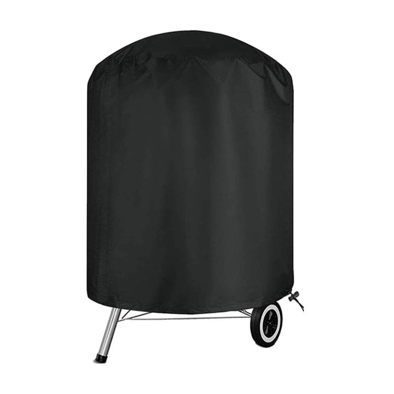 Cross-Border Waterproof Bbq Outdoor Pit Stove Cover Oven Cover Brazier Cover Barbecue Grill Cover Round Barbecue Cover(Black, 62x105cm) - Image 1