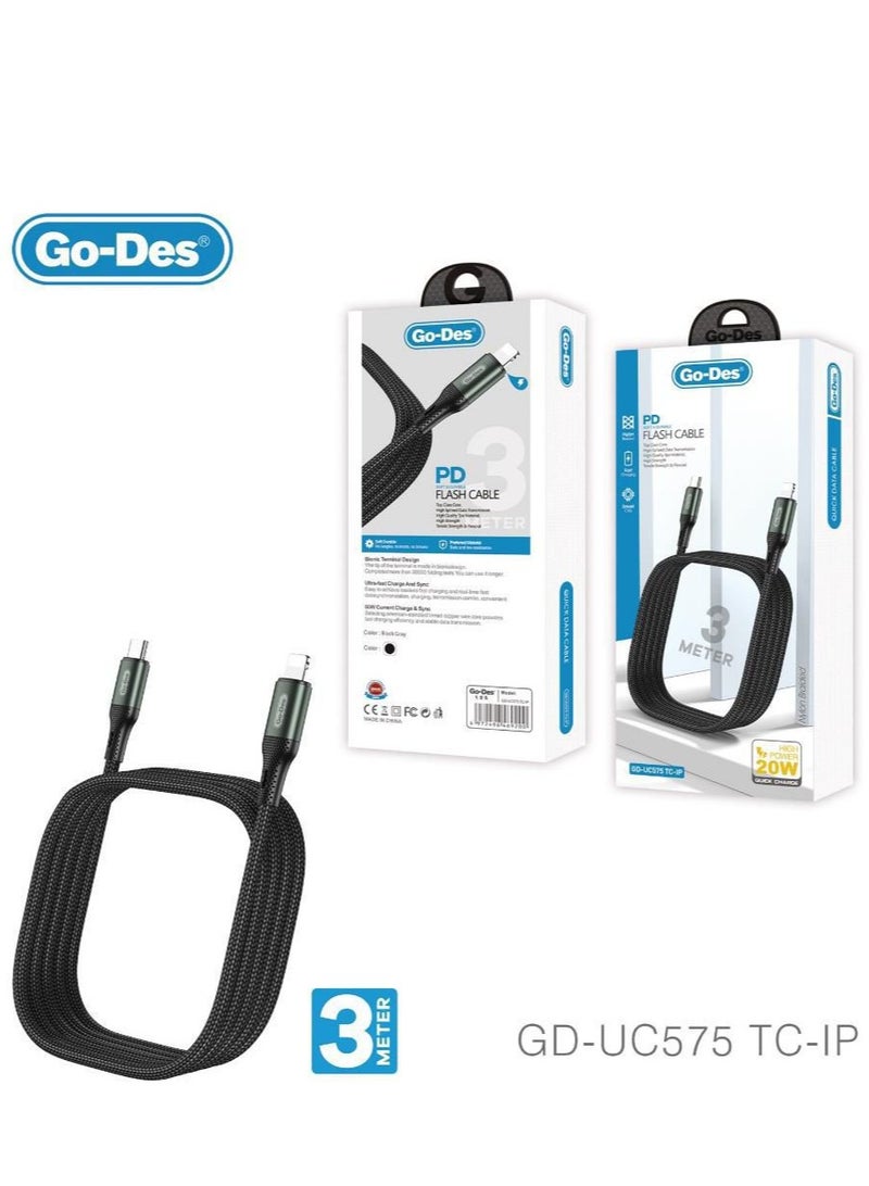 GO-DES PD SOFTu0026DURABLE FLASH CABLE