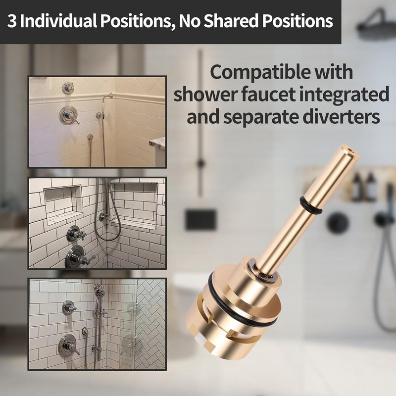 DEHEHUIY RP71718 3-Function Non-Shared Diverter Cartridge Compatible With RP71718 Replacement Part Set,Three Separate And Three Off Positions.Brass Construction - Image 2