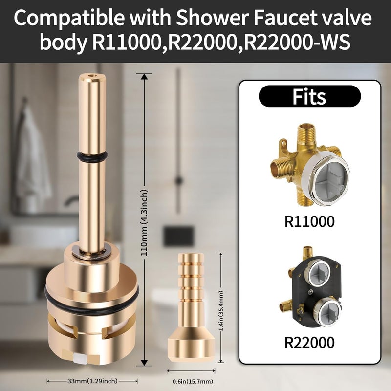 DEHEHUIY RP71718 3-Function Non-Shared Diverter Cartridge Compatible With RP71718 Replacement Part Set,Three Separate And Three Off Positions.Brass Construction - Image 5