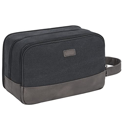 WANDF Travel Toiletry Bag for Men Large Toiletries Shaving Bag Water Resistant Hanging Dopp Kit Travel Accessories Bag for Women Men (Black) - Image 1