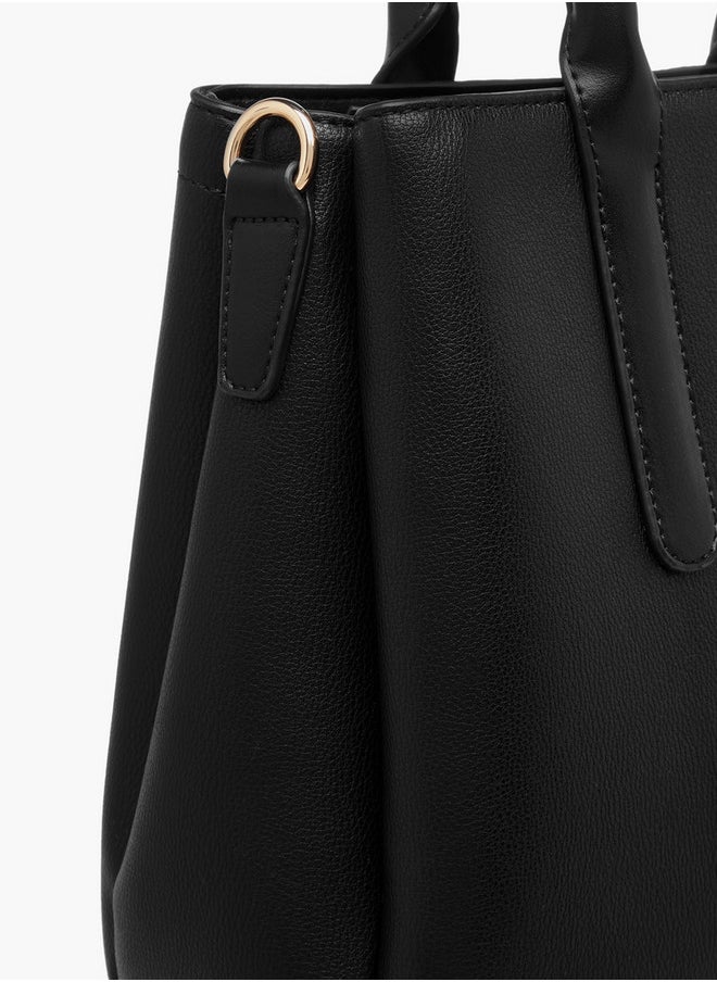 Flora Bella By Shoexpress - Women's Textured Tote Bag with Zip Closure and Double Handle - Image 1