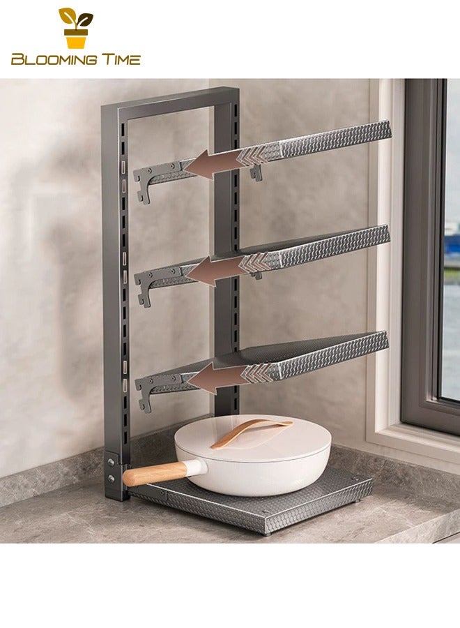 بلومنغ تايم رف أوعية المطبخ رف استنزاف تخزين الرف متعدد الطبقات رف أوعية الفولاذ المقاوم للصدأ قابل للتعديل رف أوعية - Image 2