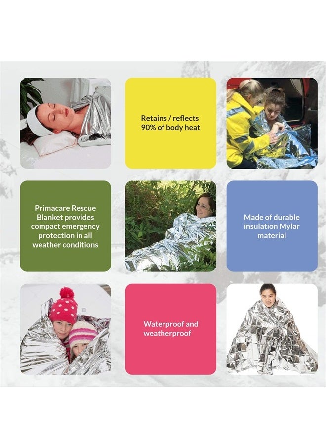 PRIMACARE HB-10 Emergency Foil Mylar Thermal Blanket (Pack of 10), 52" Length x 84" Width, Silver  - Image 4