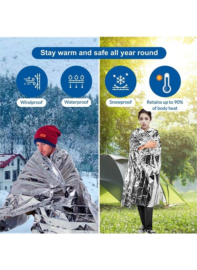 PRIMACARE HB-10 Emergency Foil Mylar Thermal Blanket (Pack of 10), 52" Length x 84" Width, Silver  - Image 3