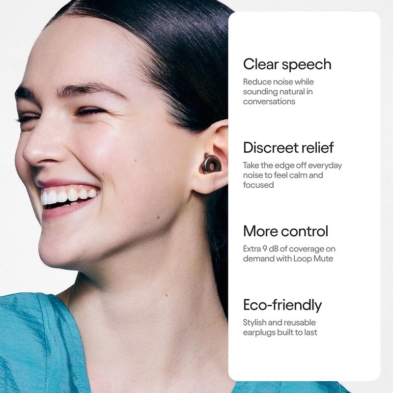 لووب Loop Engage 2 Plus – تخفيف الضوضاء اليومية وتحسين السمع الواضح أثناء التجمعات الاجتماعية، العمل، المحادثات، تربية الأطفال، وحساسية الضوضاء. تقليل الضوضاء بمقدار 16 ديسيبل + زيادة في وظيفة الصمت عند استخدام إكسسوار الصمت (Mute). - Image 2
