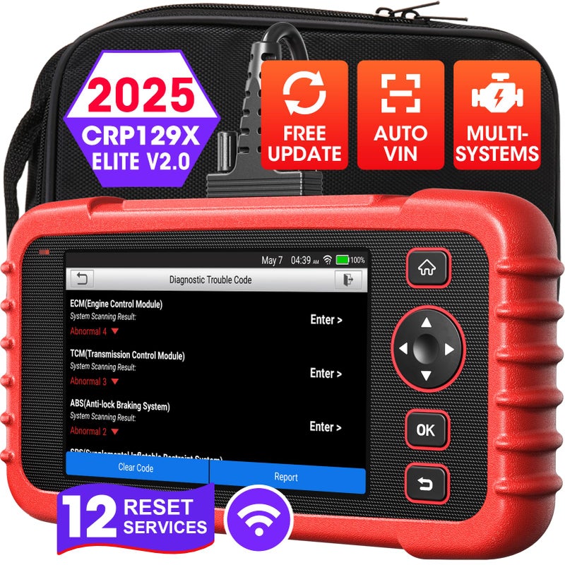 LAUNCH OBD2 Scanner CRP129X V2.0 Car Code Reader Scan Tool for ABS SRS Transmission Engine Diagnostic, with 12 Service Functions, Lifetime Free Update, Auto VIN, Battery Test - Image 1