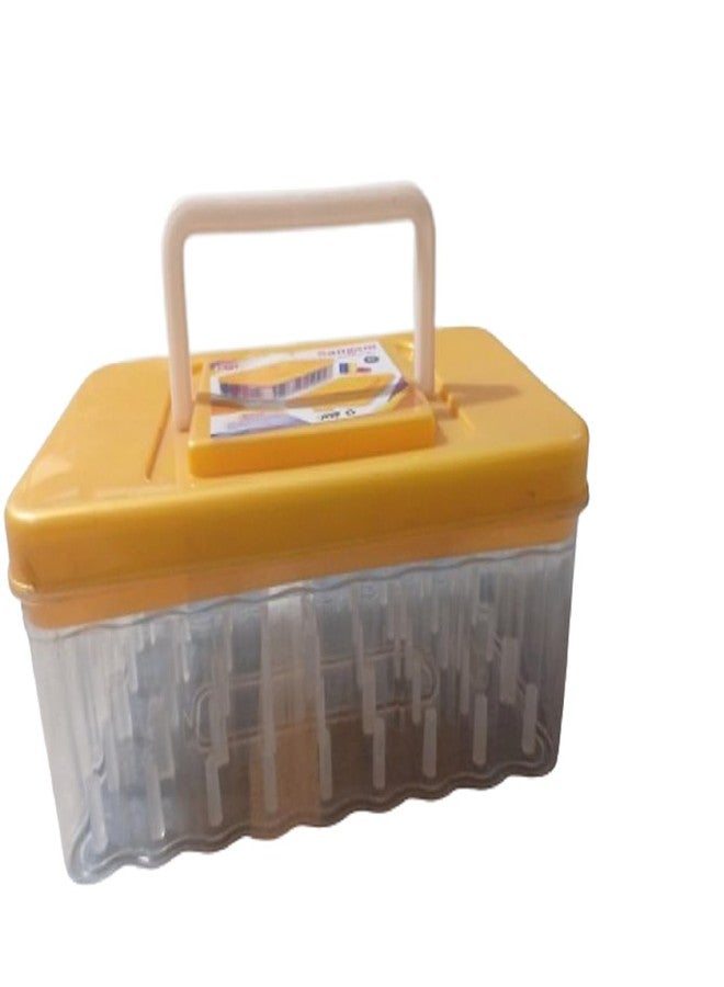 DAIDSUKE® Heavy Plastic 90 Degree 45 Reels Storage Sewing Organizer Rectangular Tailoring Accessories Box with 27 Needle Kit Free Empty Big Size Box 45 Spools Tailor kit (Multi Color) - Image 4
