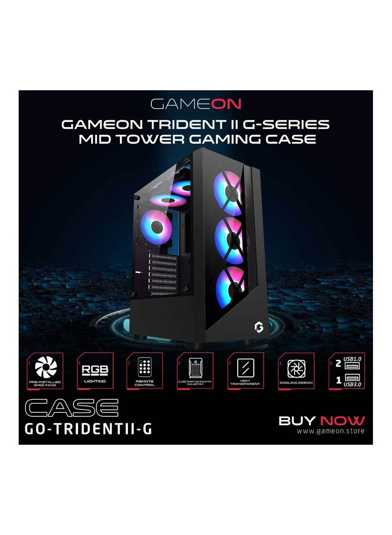 GAMEON TRIDENT II G-Series Mid Tower Gaming Case - Image 5