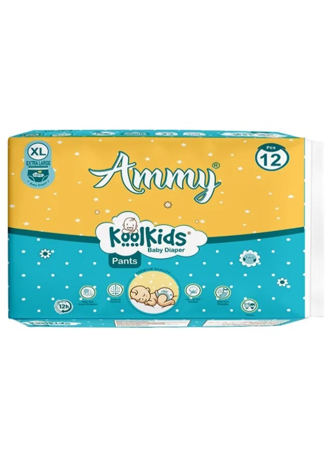 آيمي حفاضات أطفال فاخرة من آمي كول كيدز، مقاس كبير جدًا - عبوة من 12 قطعة - Image 1