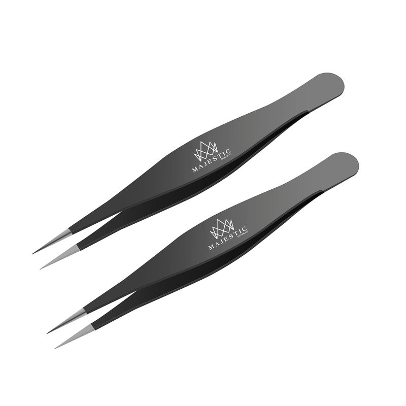 Majestic Bombay Fine Point Tweezers for Women and Men  Splinter Ticks Facial Brow and Ingrown Hair RemovalSharp Needle Nose Surgical Tweezers Precision Pluckers best tweezers for chin hair