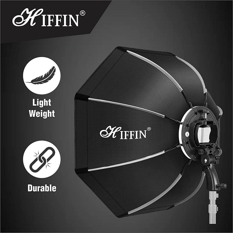 HIFFIN 65cm Flash Speedlite Softbox Portable Outdoor Octagon Umbrella Softbox with 9 fit Light Stand for ptoto Studio - Image 1