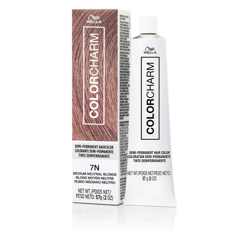 COLORCHARM Demi Permanent Hair Color 7N Medium Neutral Blonde Gloss, Refresh & Tone 2 Fl Oz - Image 1