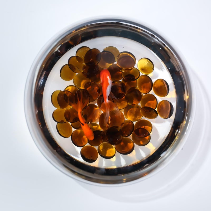 CYS EXCEL 5LBS Amber Glass Gemstone Beads Vase Fillers Flat Marble Beads Multiple Color Choices Aquarium Decor Rocks Floral Stones Decorative Mosaic Glass Gem Pebbles - Image 4