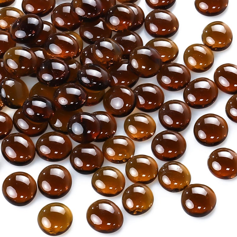 CYS EXCEL 5LBS Amber Glass Gemstone Beads Vase Fillers Flat Marble Beads Multiple Color Choices Aquarium Decor Rocks Floral Stones Decorative Mosaic Glass Gem Pebbles - Image 1