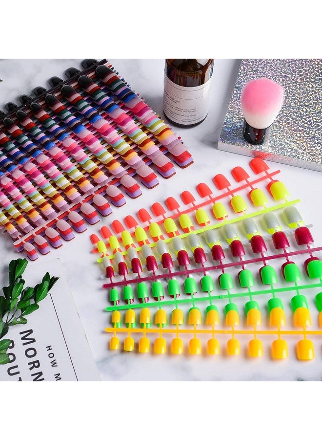 JANYUN 96 Pcs Kids False Nail Press On Nails Kids Full Cover Short False Nails Children Nail Tips Lovely Gift For Kids Little Girls Nail Art Decoration (Blue Theme) - Image 5