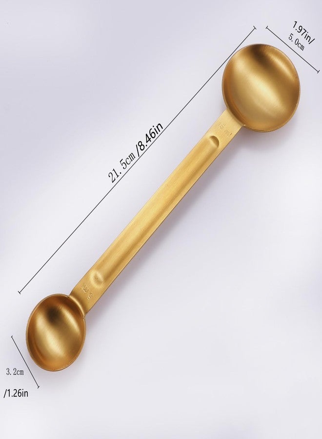 Nanchroadly Double Sided Measuring Spoon, Gold, 15ml, Stainless Steel - Image 2