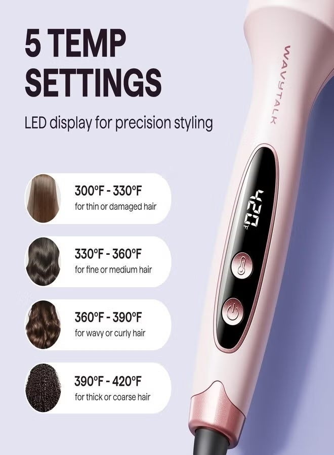 Wavytalk Thermal Brush, Blowout Boost 1.5 inch Heated Round Brush for Blowout Look, Dual Voltage, Pink, Sakura, Tourmaline Ceramic, Negative Ion Technology, 5 Temperature Settings, Less Damage - Image 3