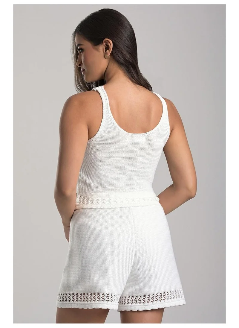 Carmen Steffens  White Knit Crop Top for Women | Best Price UAE