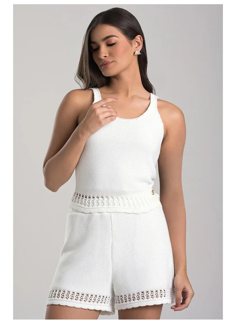 White Knit Crop Top