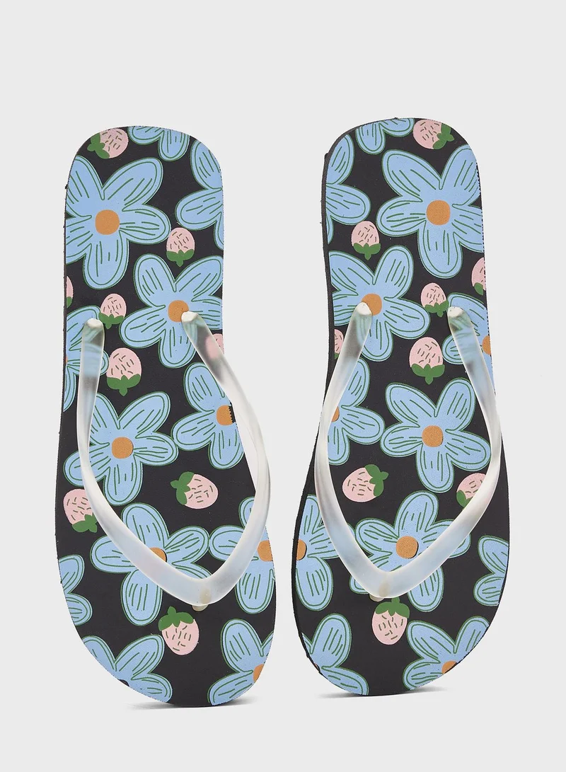 Ginger Floral Print Flip Flop