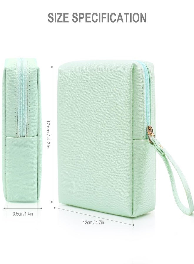 Teircno Sanitary Napkin Period bag for Women, Sanitary Napkin Storage Bag, PU Leather Sanitary Pad Bags Pounch, Portable Tampons Zipper Organizer Bag with Handle for Ladies - Image 2