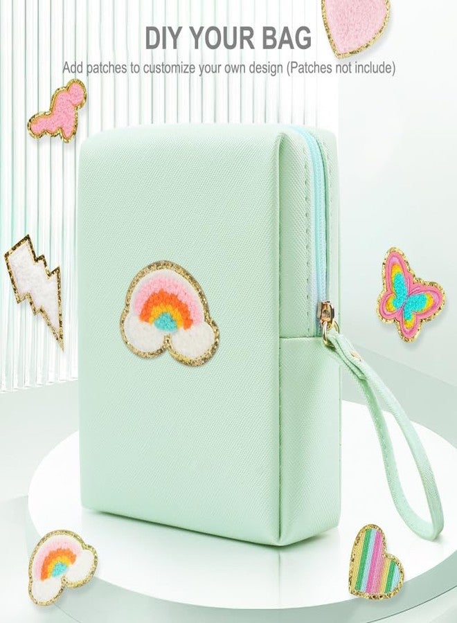 Teircno Sanitary Napkin Period bag for Women, Sanitary Napkin Storage Bag, PU Leather Sanitary Pad Bags Pounch, Portable Tampons Zipper Organizer Bag with Handle for Ladies - Image 3