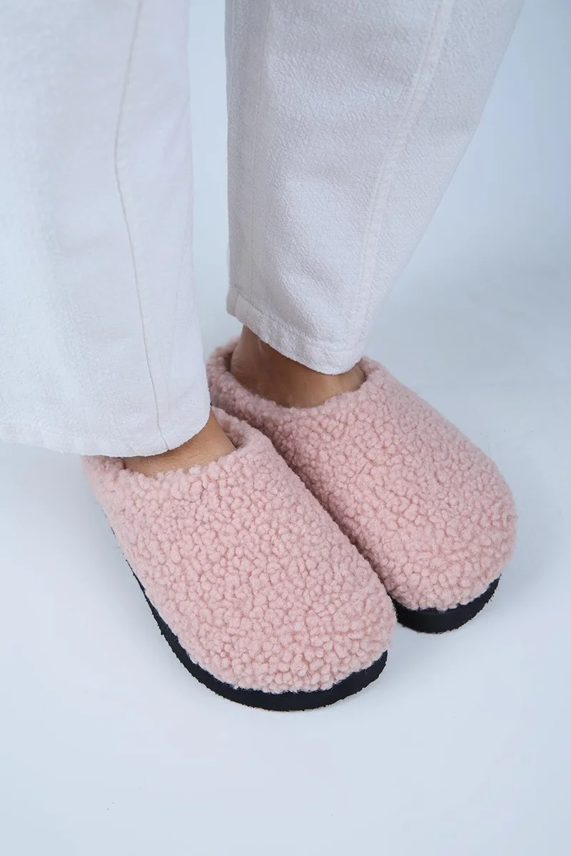 Manijero Manijero (Orlina) Women's Teddy Sabo Platform Slippers in Powder Pink