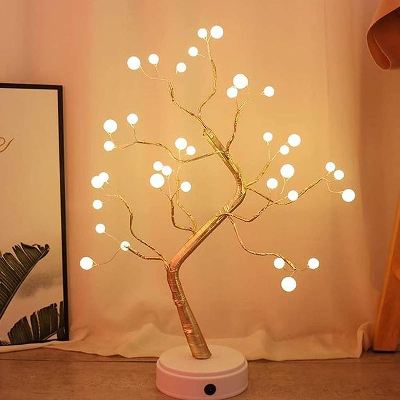 VELOCIOUS Velocious LED Tabletop Bonsai Tree Light Touch Switch DIY Artificial Light Tree Lamp Decoration Festival Holiday BatteryUSB Operated Pearl Node Lamp  - Image 2