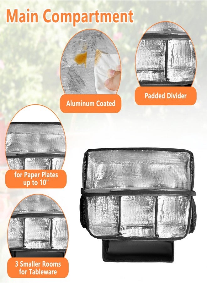 HODRANT Paper Plate Organizer, Disposable Utensil Holder with 4 Compartments for Cup Fork Spoon Napkin, Buffet Silverware Storage Caddy, Metal Cutlery Dispenser for Counter Party Picnic Flatware, Gray - Image 3