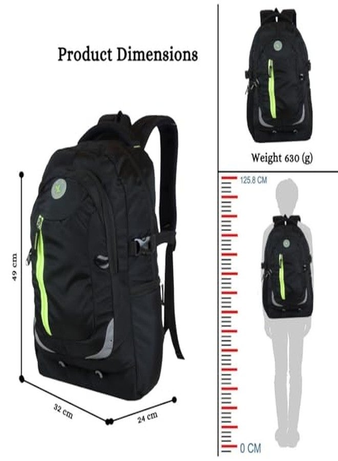 Ligo 18 Inch Flourozip Backpack Bags for Boys & Girls | Suitable for 4th to Above Standard Kids (Black) - Image 3