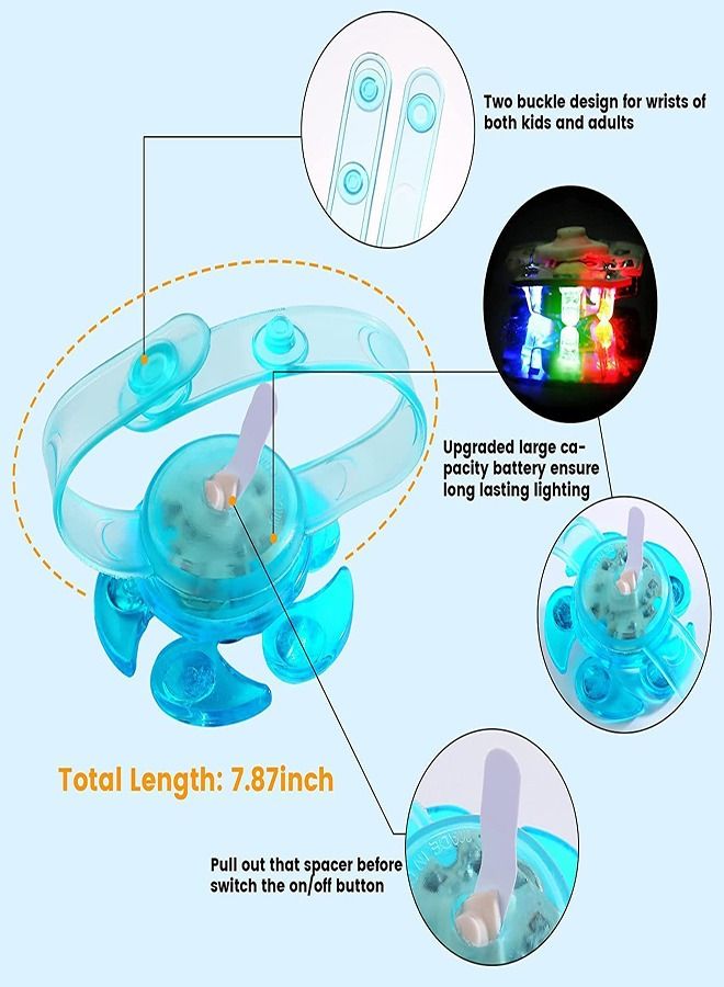 LEDIN Kids Party Favors 6 Pieces Good Bag Stuffers LED Light Up Bracelet Glow in The Dark Party Supplies Return Gifts for Kids - Image 2
