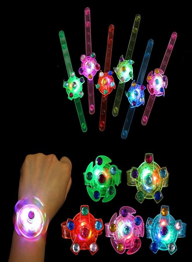 LEDIN Kids Party Favors 6 Pieces Good Bag Stuffers LED Light Up Bracelet Glow in The Dark Party Supplies Return Gifts for Kids - Image 1