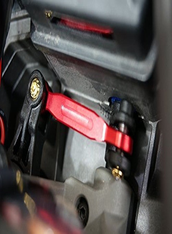 EPTNNASO قضيب ربط توجيه سيرفو من الألومنيوم 46 مم أحمر اللون لسيارات Traxxas 1/5 XMAXX 7747 و 1/10 MAXX Maxx Slash 8947 - Image 3