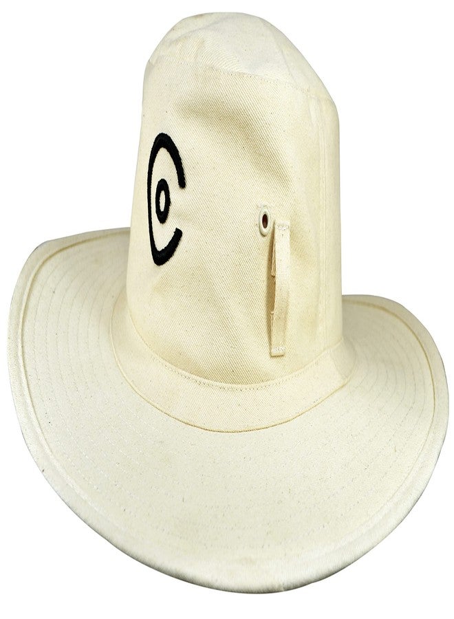 Coreteq Cotton Twill Cricket Umpire Sun Hat Metal Eyelets with Loops (X-Large, x_l) Creamy White - Image 1