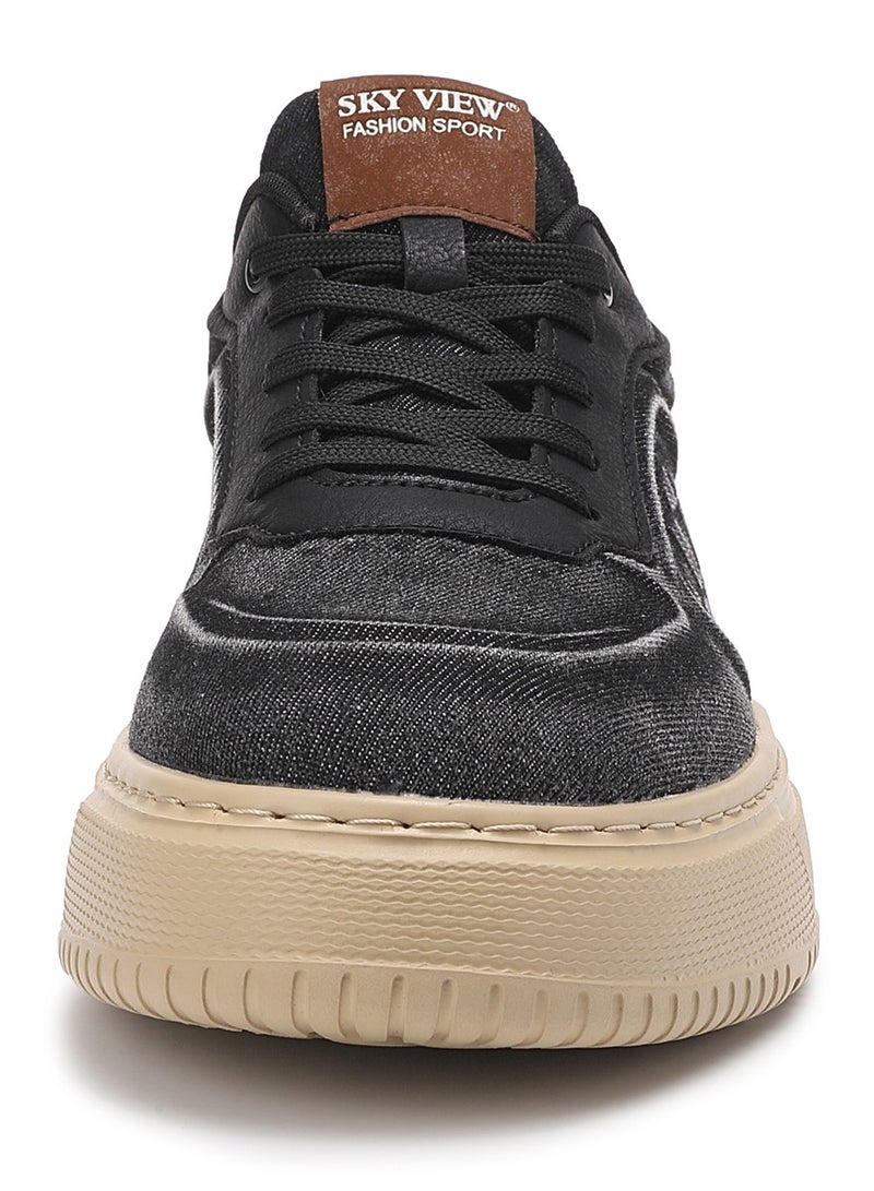 سكاي فيو أحذية SKY VIEW الرجالية العصرية من قماش الدنيم، أحذية كاجوال للرجال، أحذية رياضية خفيفة الوزن منخفضة الارتفاع، أحذية مشي خفيفة الوزن، مضادة للانزلاق - Image 3