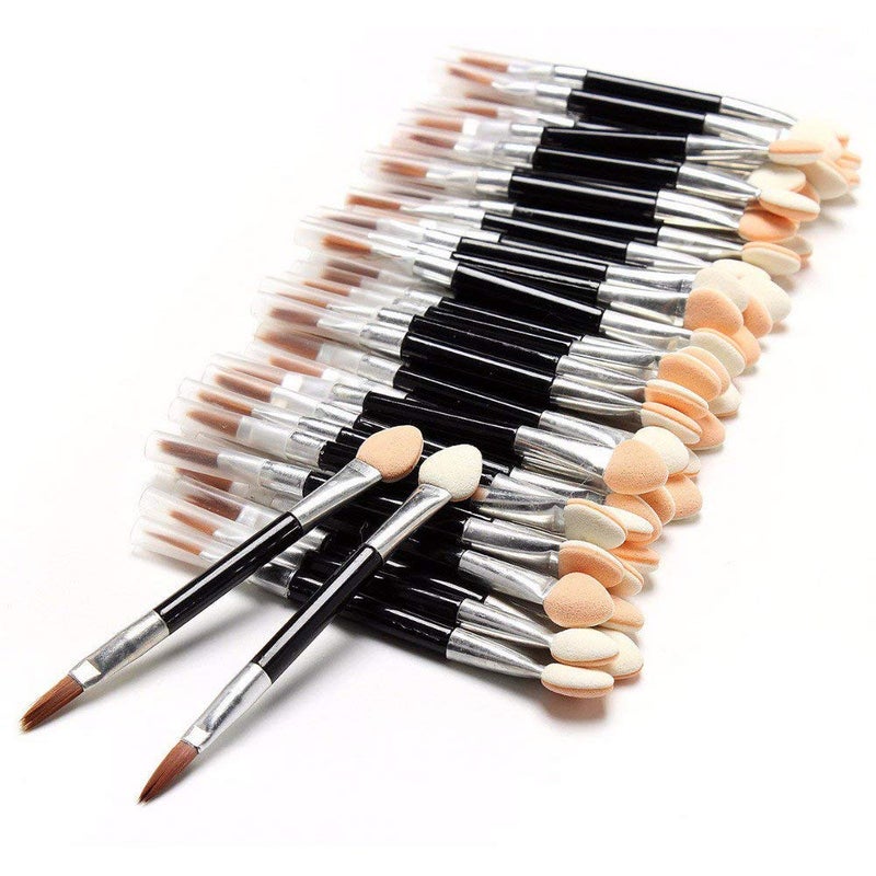 Gugzy Womens Disposable Double Ended Sponge Eye Shadow Lip Applicator Tools Foundation Makeup Face Brushes Black 10pcs - Image 4
