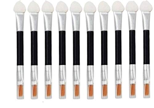 Gugzy Womens Disposable Double Ended Sponge Eye Shadow Lip Applicator Tools Foundation Makeup Face Brushes Black 10pcs - Image 1