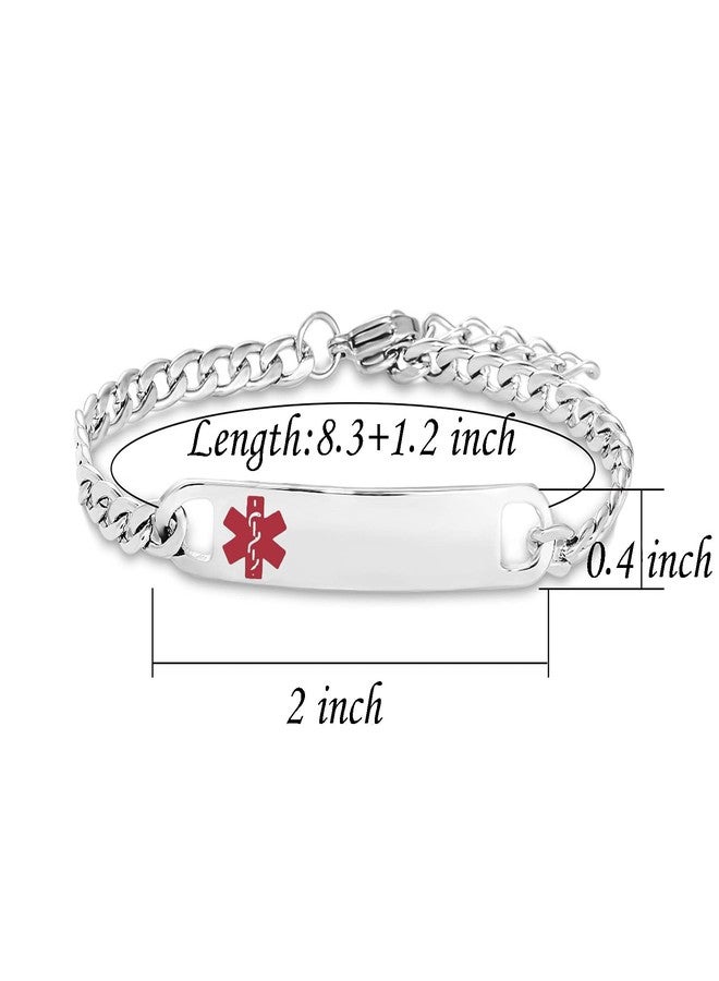 KunBead D.N.R. & Organ Donor Medical Alert Bracelets for Women Adjustable Stainless Steel Mesh Emergency Awareness Medical ID Bracelet - Image 2
