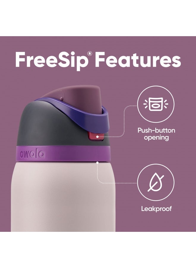 Owala - Owala FreeSip Insulated Stainless Steel Water Bottle with Straw for Sports and Travel, BPA-Free, 40oz, Dreamy field - Image 1