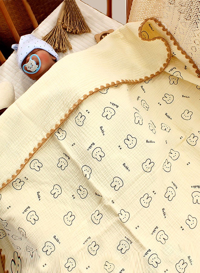 LITTLE SURPRISE BOX Little Surprise Box,  Rabbit Face, 2pcs Super Soft Breathable pure Muslin cotton Blanket and pillow set for Newborn & Infants - Image 3