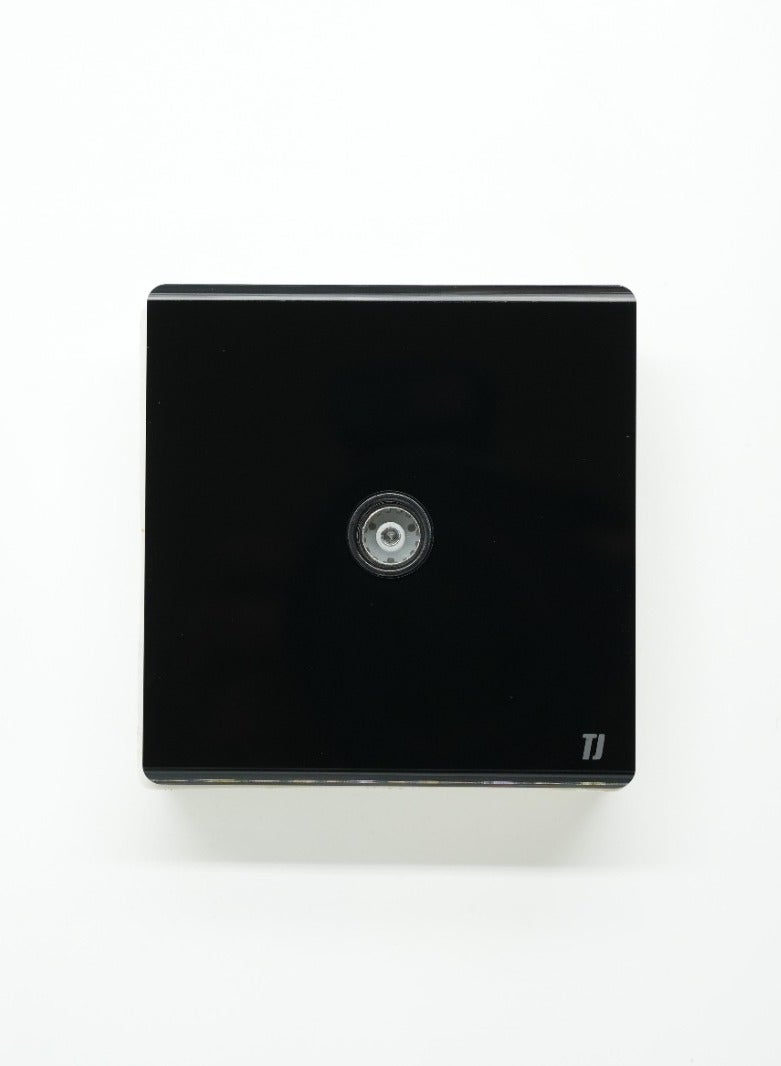 تي جيه TJ INCLINE BLACK TV SOCKET SINGLE 10124