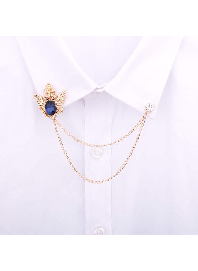 3 قطع بروش بدلة رجالي مع سلاسل مشبك سلسلة طوق طية صدر السترة للرجال زينة القميص مشابك معدنية للنساء بدلة سهرة ربطة عنق قبعة وشاح - Image 5